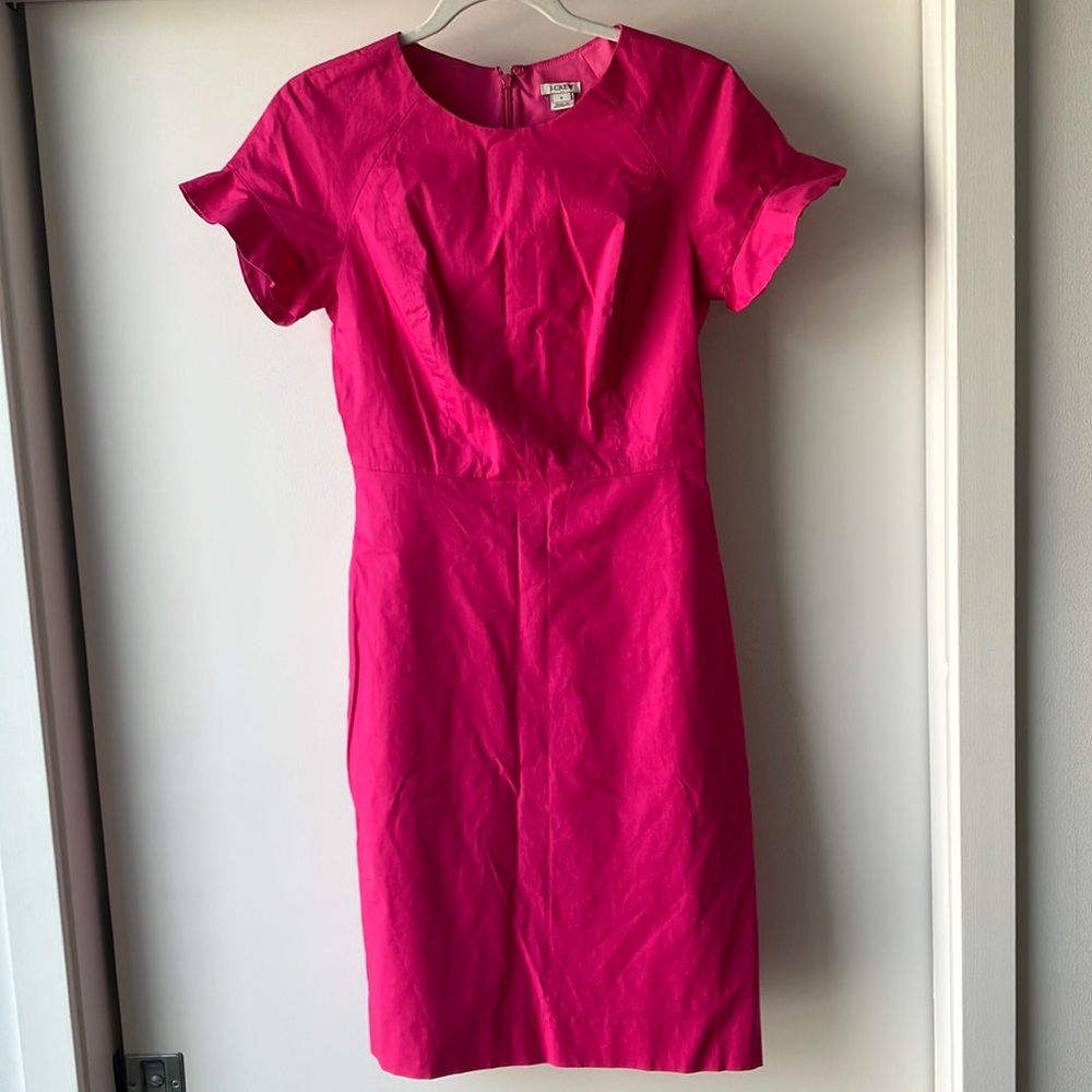J. Crew hot pink shift dress